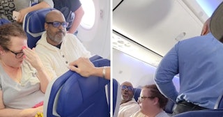 After a baby cried for 40 minutes on a plane, a man had his own crying fit. 