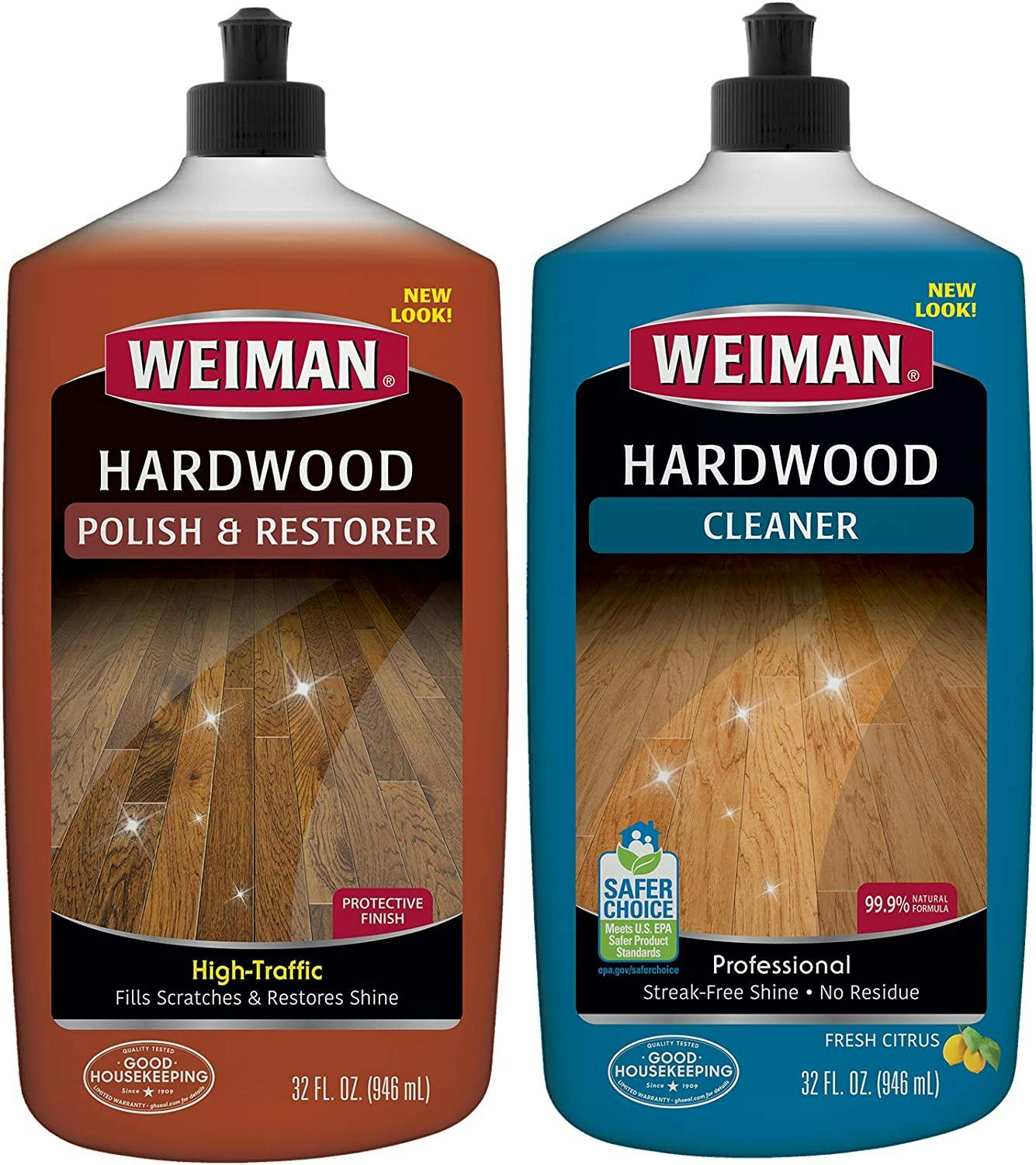Weiman Hardwood Floor Cleaner and Polish Restorer Combo  (2-Pack)