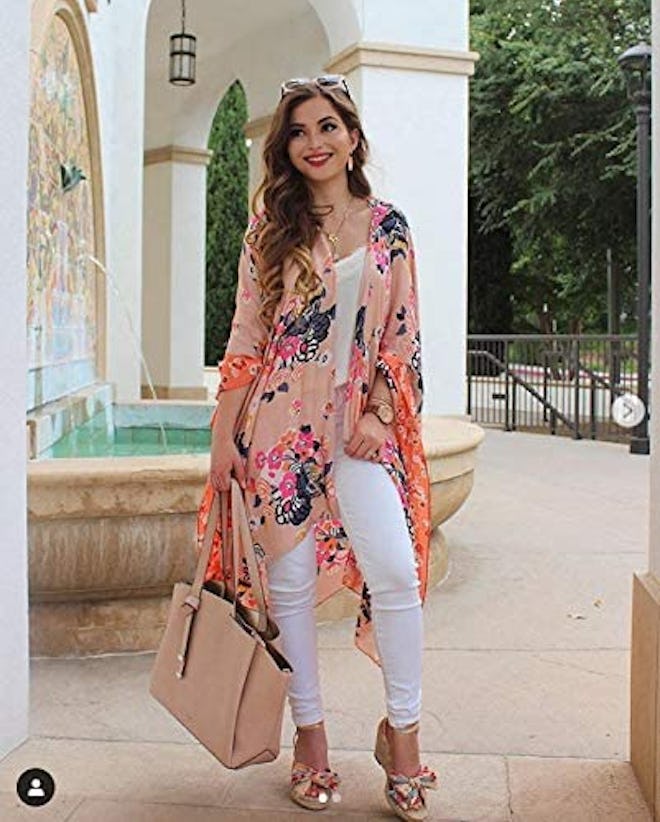 Moss Rose Beach Cover Up Swimsuit Kimono