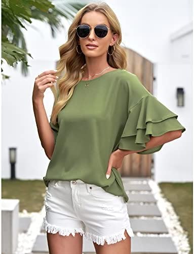 Luvamia Bell Sleeved Crewneck Blouse