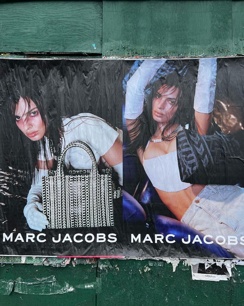 A picture of Emily Ratajkowski's long layers in new Marc Jacobs SS23 ad