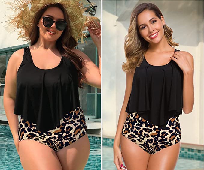 SouqFone Flounce Top High Waisted Bikini