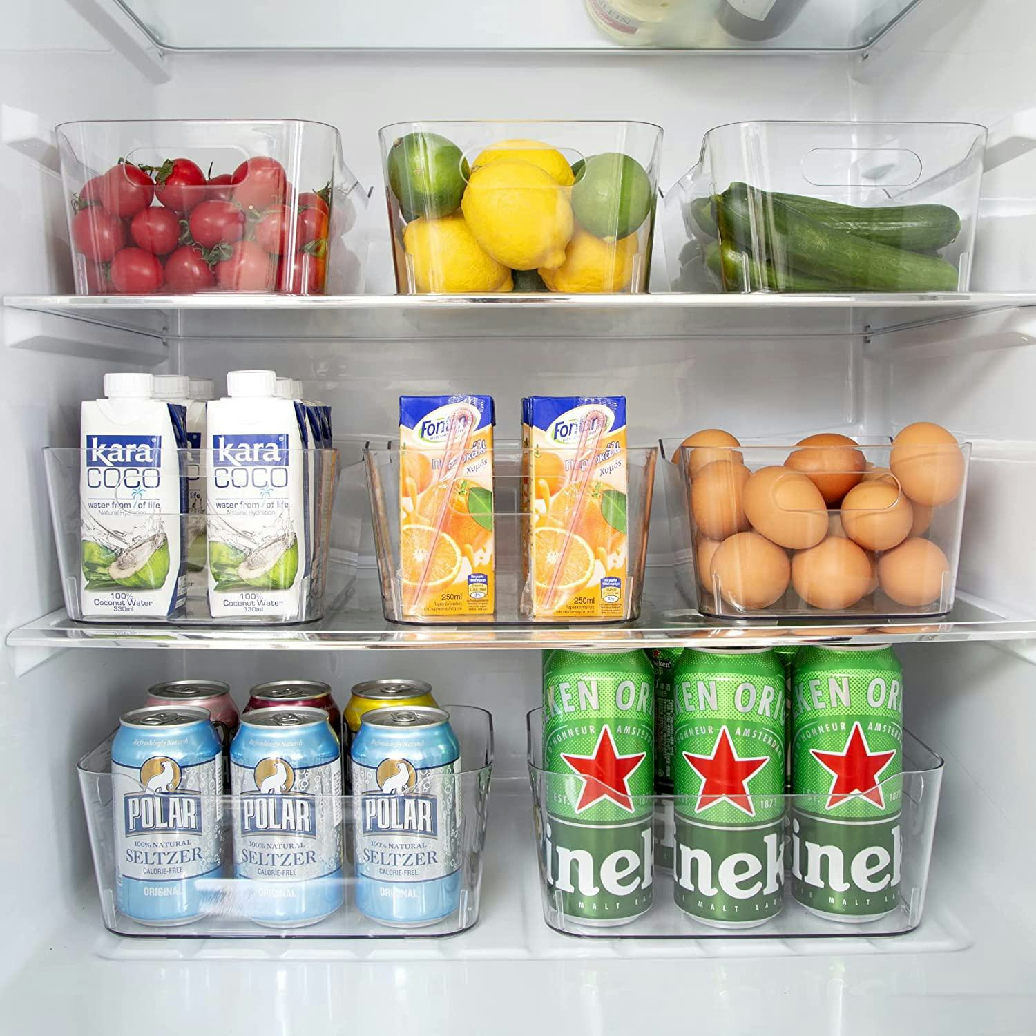 LANDNEOO Multi-Use Clear Bins for Organizing (12-Pack)