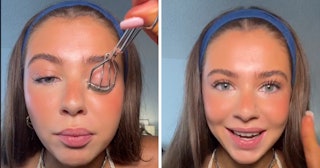TikToker Audrey Boos Curls Eyelashes Upside-Down in Viral Video as Hack