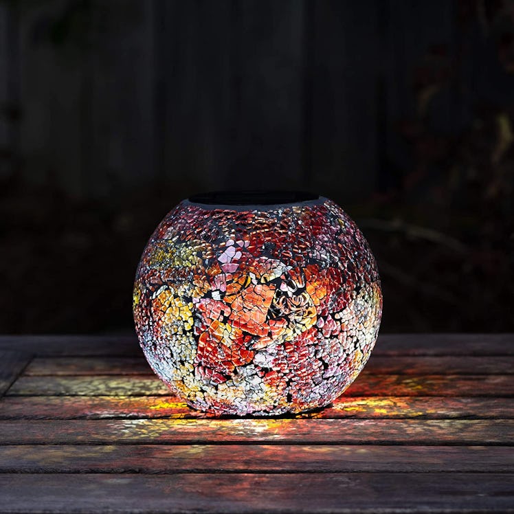 Blazin' Outdoor Solar Mosaic Table Lamp