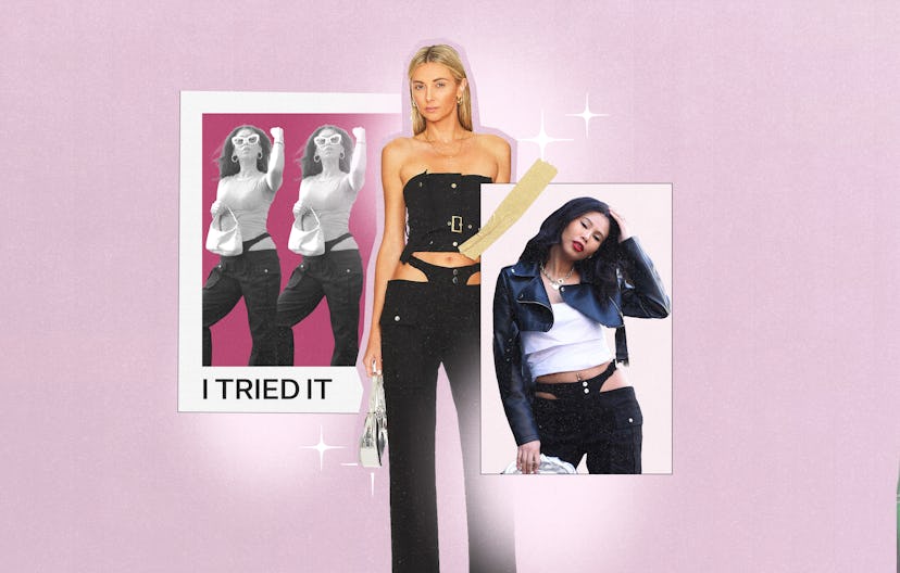 belle bakst wears camila coelho's built-in thong jeans from revolve