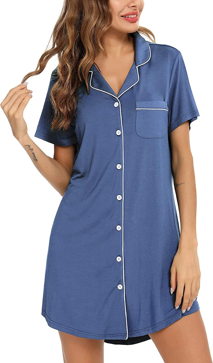 Samring Button Down Pajama Nightgown