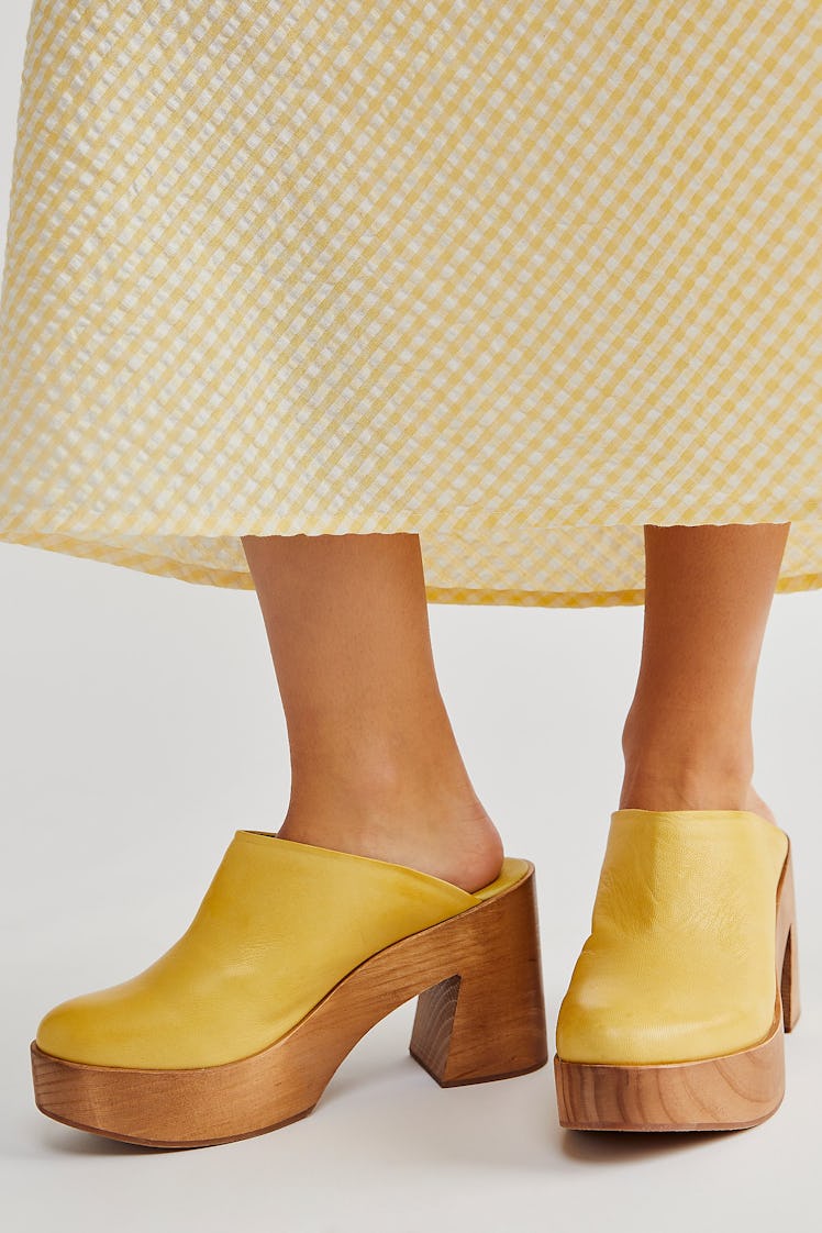 Free People Suki Platform Clogs Yellow