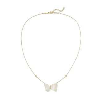 Jacquie Aiche Butterfly 14-karat Gold, Moonstone and Diamond Necklace