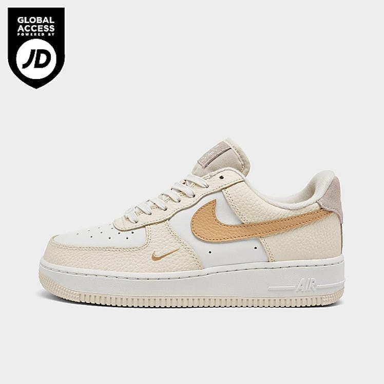 Tan and White Nike Air Force 1 '07 SE Casual Shoes