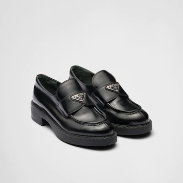 Prada Chocolate Brushed Leather Loafers