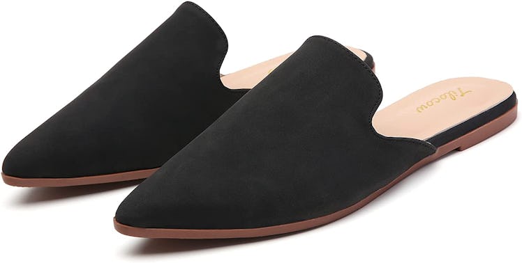 Tliocow Backless Pointed Toe Loafer Shoes