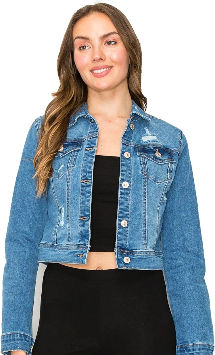 FashionMille Stretch Fit Denim Jean Jacket