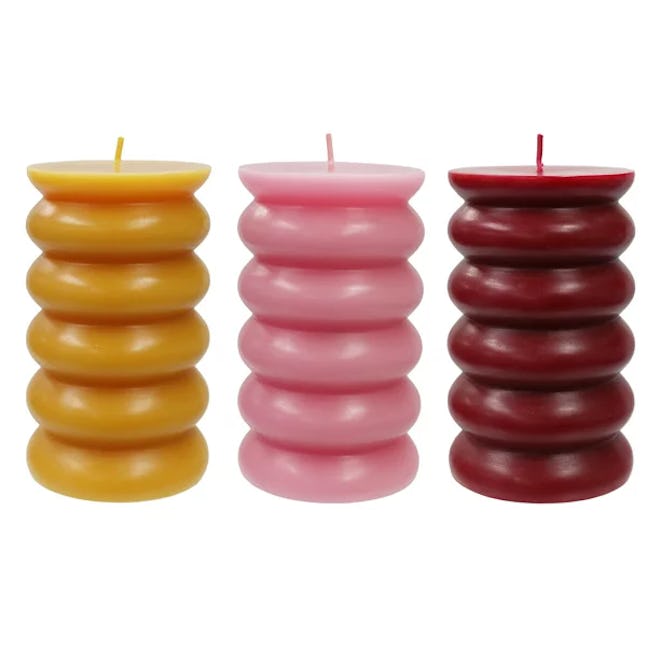 Unscented Pillar Candles, 3-Pack