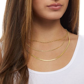 Amazon Essentials 14K 3 Row Layered Necklace