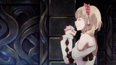 Elise praying in altar dungeon in Trinity Trigger