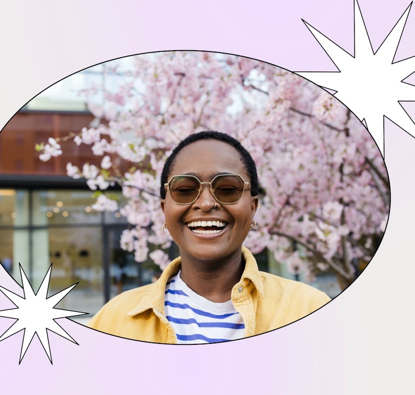 A happy woman may wonder what is the April theory on TikTok and how to manifest a new chapter in the...
