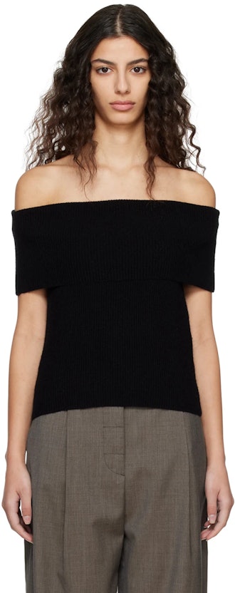 Black Off-Shoulder Sweater