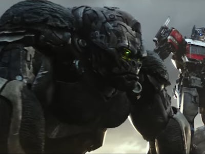 Optimus Primal and Optimus Prime in 'Transformers: Rise of the Beasts'