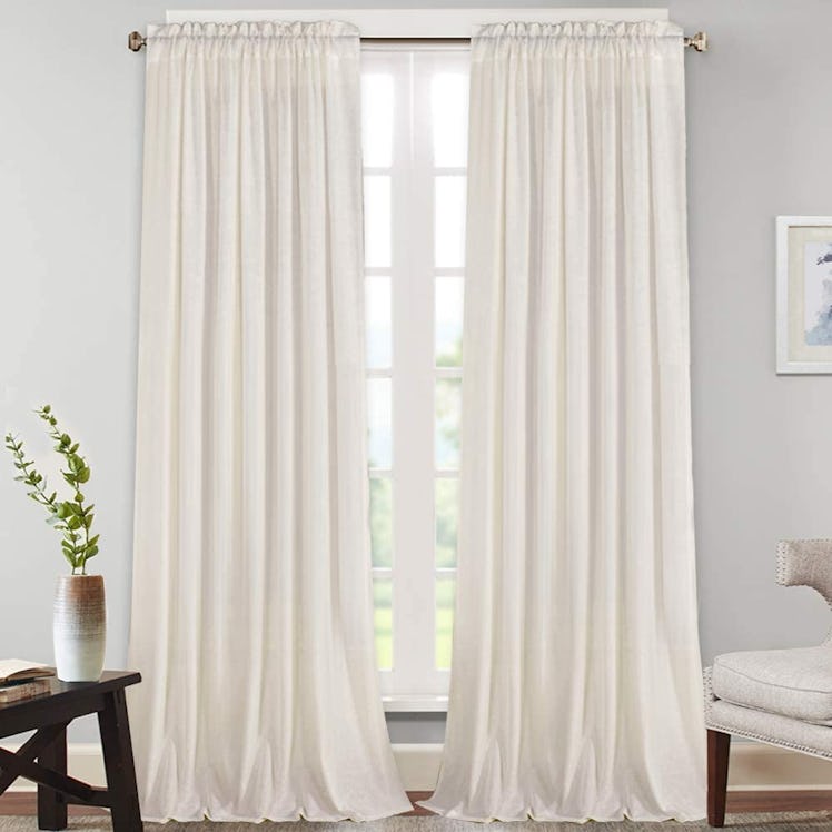 PrinceDeco Linen Curtains (2 Panels)