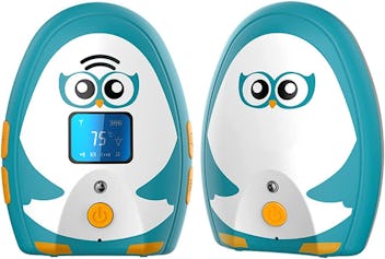 two penguin-shaped audio baby monitors
