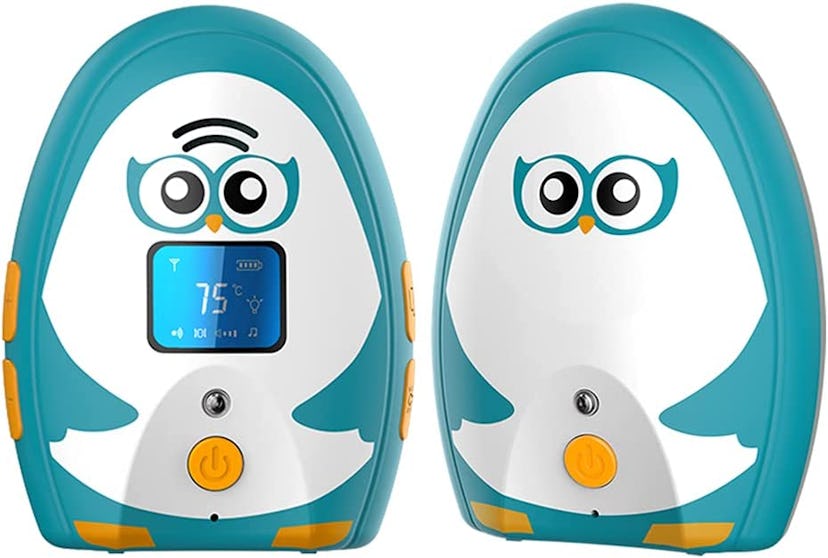 two penguin-shaped audio baby monitors