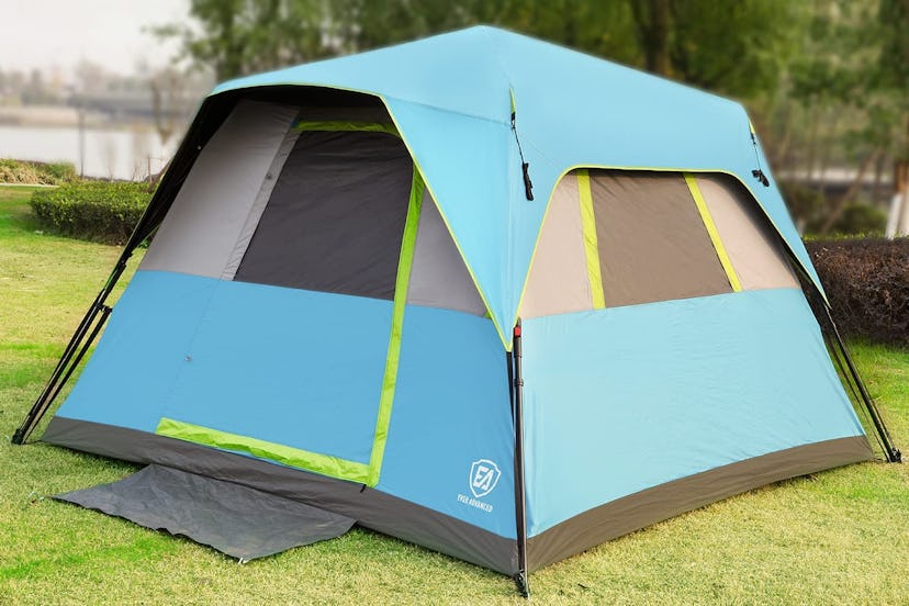 blue blackout tent