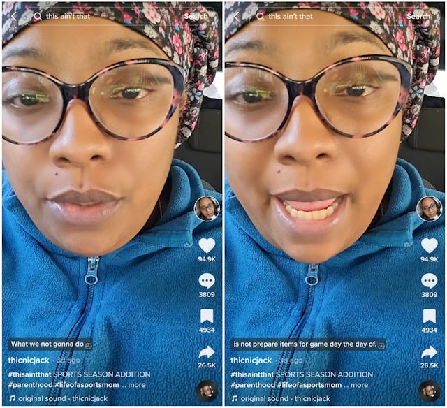 TikTok mom @thicnicjack is going viral for her relatable rant about kids' sports season.