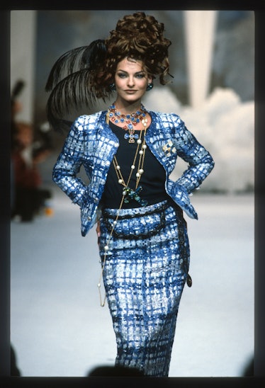 Linda Evangelista walks the runway during the Chanel Ready to Wear
