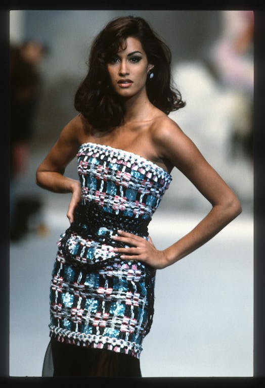 Yasmeen Ghauri walks the runway during the Chanel Haute Couture show as part of Paris Fashion Week S...