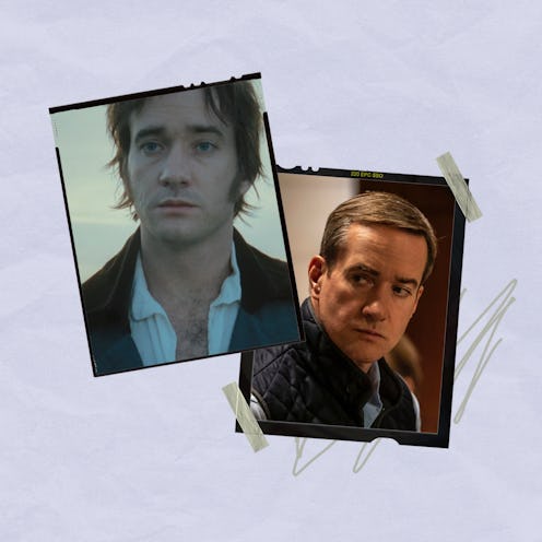 Matthew Macfadyen in 'Pride & Prejudice' and 'Succession.' Photos via Universal Pictures and HBO