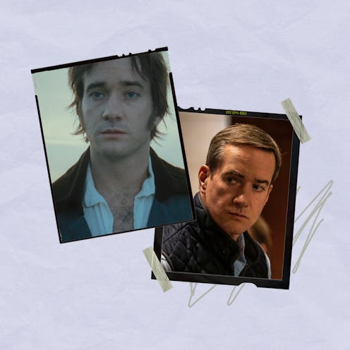 Matthew Macfadyen in 'Pride & Prejudice' and 'Succession.' Photos via Universal Pictures and HBO