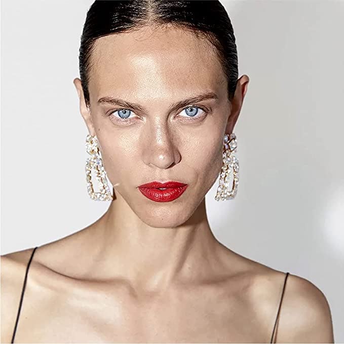 KELMALL Geometric Drop Statement Earrings