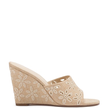 Jackie Wedge In Beige Raffia