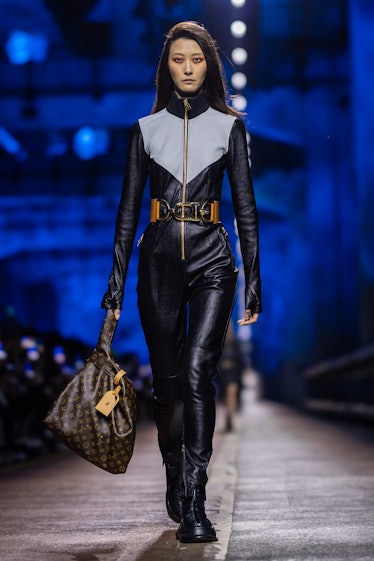 HoYeon Jung Models Leather Boots in Louis Vuitton's Pre - Fall 2023 Show –  Rvce News - louis vuitton prism keepall dupe