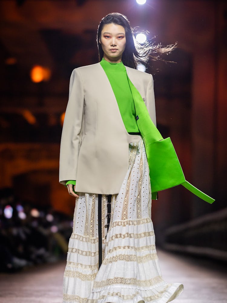  A model walks the runway during the Louis Vuitton Pre-Fall 2023 Show on the Jamsugyo Bridge at the ...