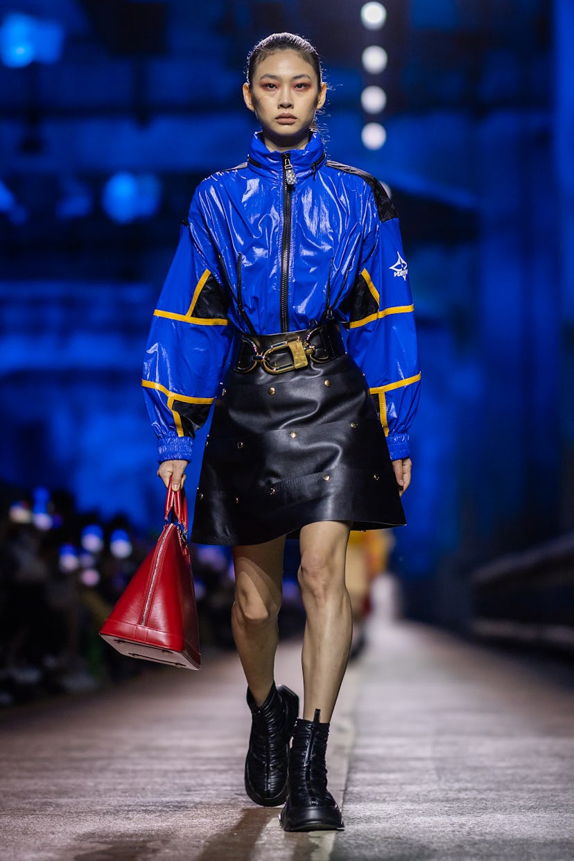 HoYeon Jung walks the runway during the Louis Vuitton Pre-Fall 2023 Show on the Jamsugyo Bridge at t...