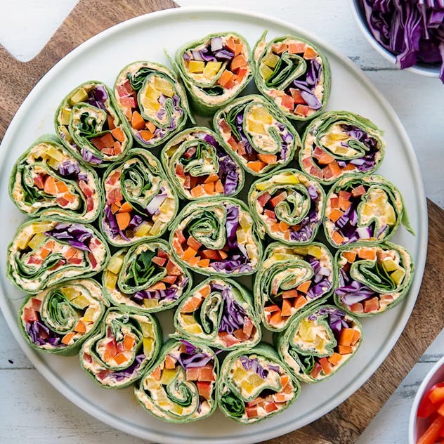 rainbow veggie pinwheels