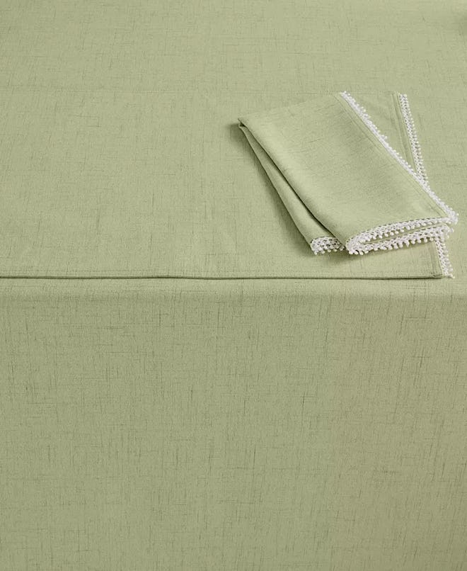 French Perle 60" x 84" Pistachio Tablecloth