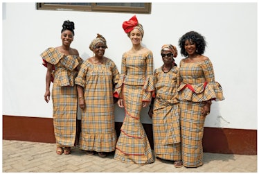 Adwoa Aboah and her family in Ghana in the Burberry fall 2018 pre-collection campaign. 