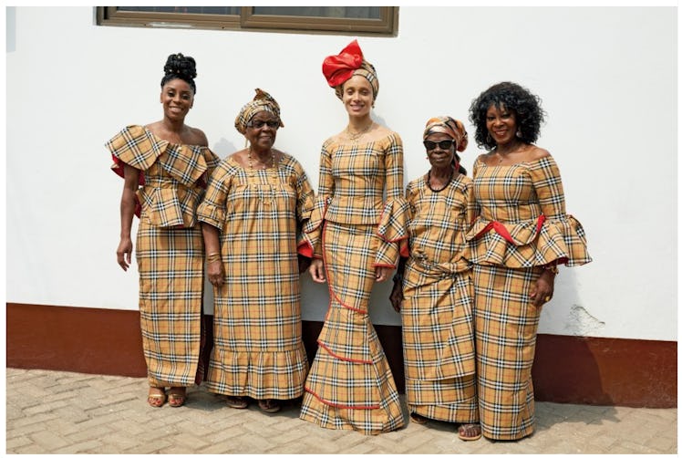 Adwoa Aboah and her family in Ghana in the Burberry fall 2018 pre-collection campaign. 