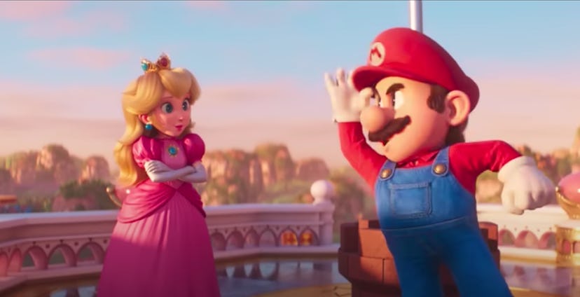 Princess Peach and Mario in 'The Super Mario Bros. Movie'