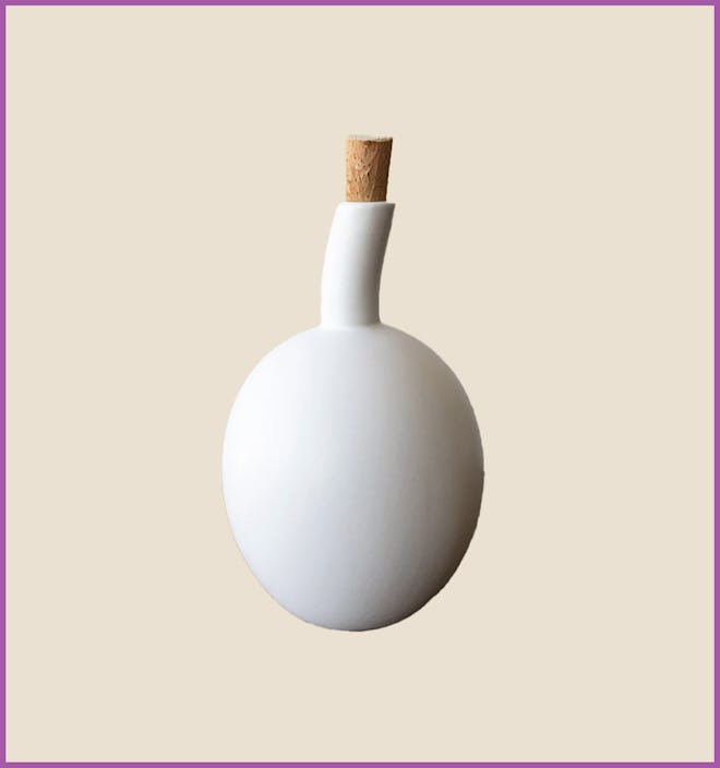 Zitouna White Stoneware Olive Oil Bottle