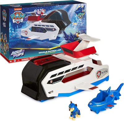 Paw Patrol Aqua Pups Whale Patroller Team Vehicle with Chase Action Figure, one of TTPM's hottest to...