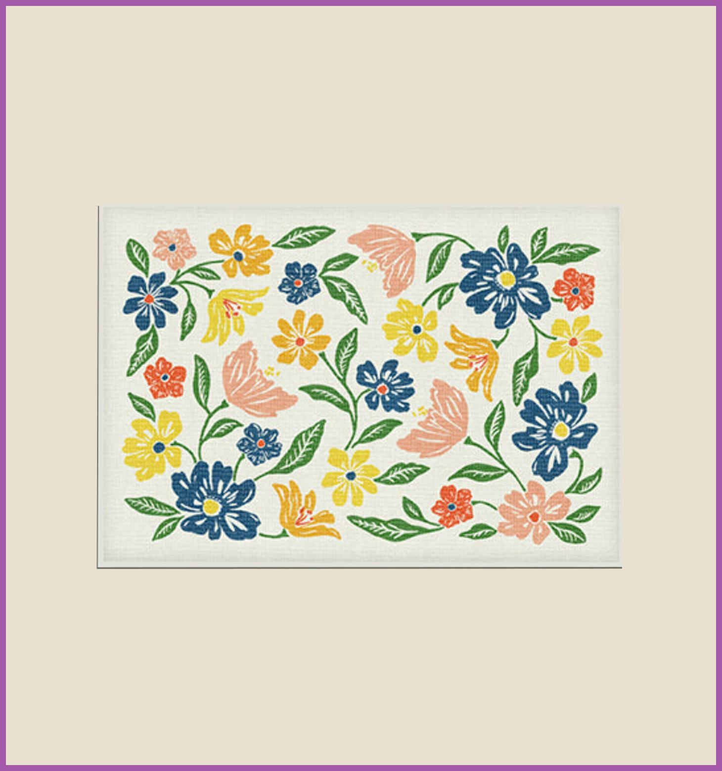 Bella Bouquet Multicolor Bath Mat