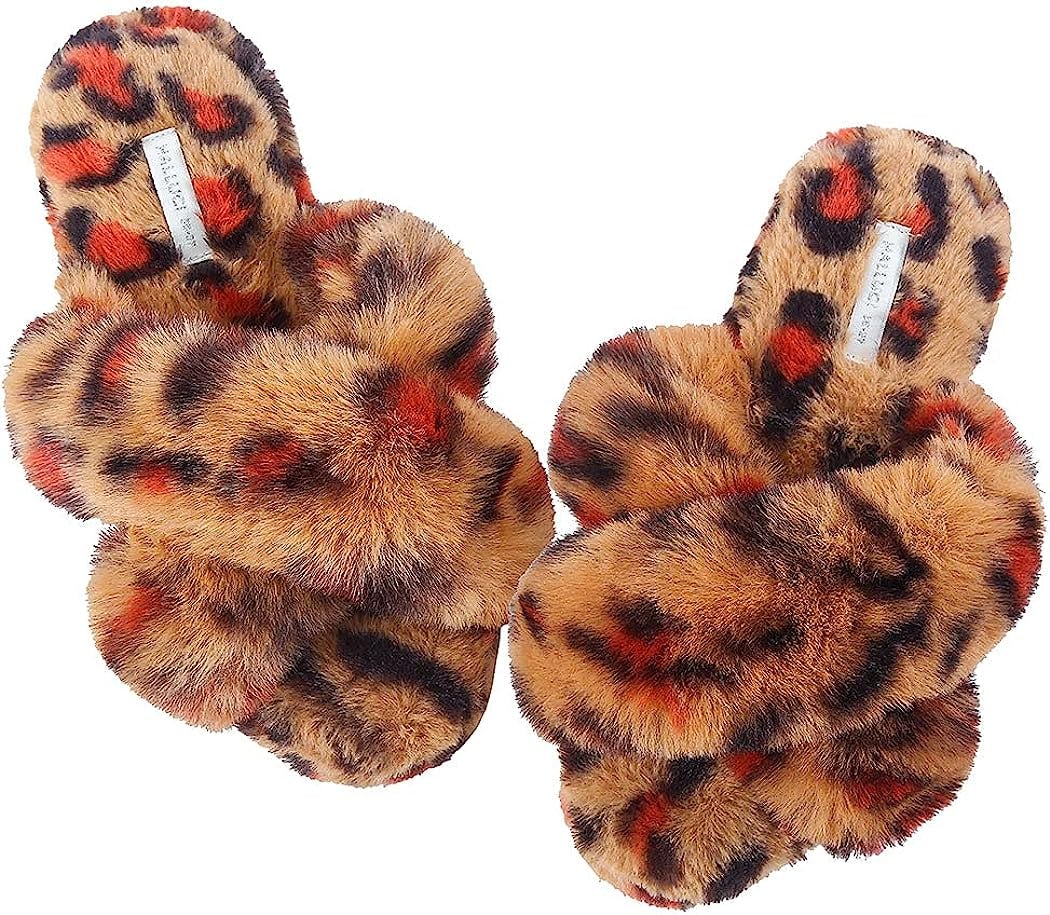 HALLUCI Fleece Cross Band Slippers