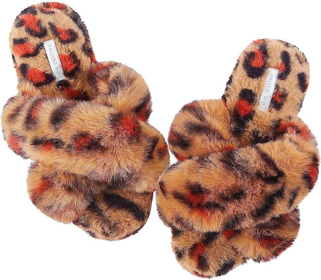 HALLUCI Fleece Cross Band Slippers