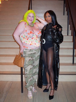 plus-size influencer margie plus and stylist Zerina Akers pose in underwear-baring looks