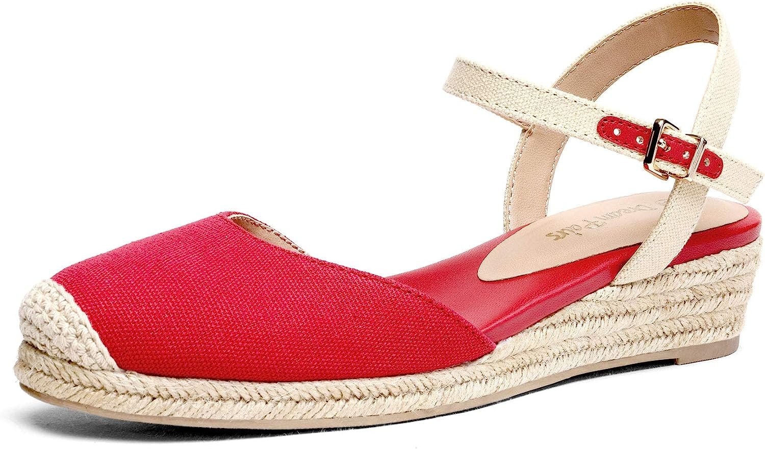 DREAM PAIRS Closed Toe Ankle Strap Wedge Sandals