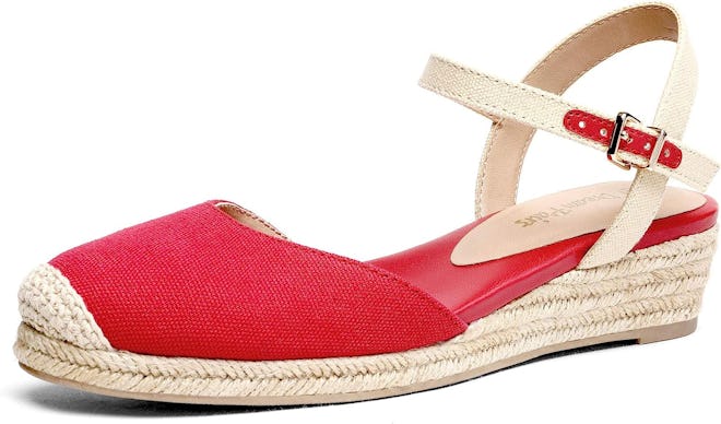 DREAM PAIRS Closed Toe Ankle Strap Wedge Sandals